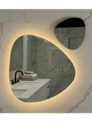  Espejo LED Para Baño Desempañante Sin Marco 70x90 cm Mas Espejo Decorativo Pequeño
