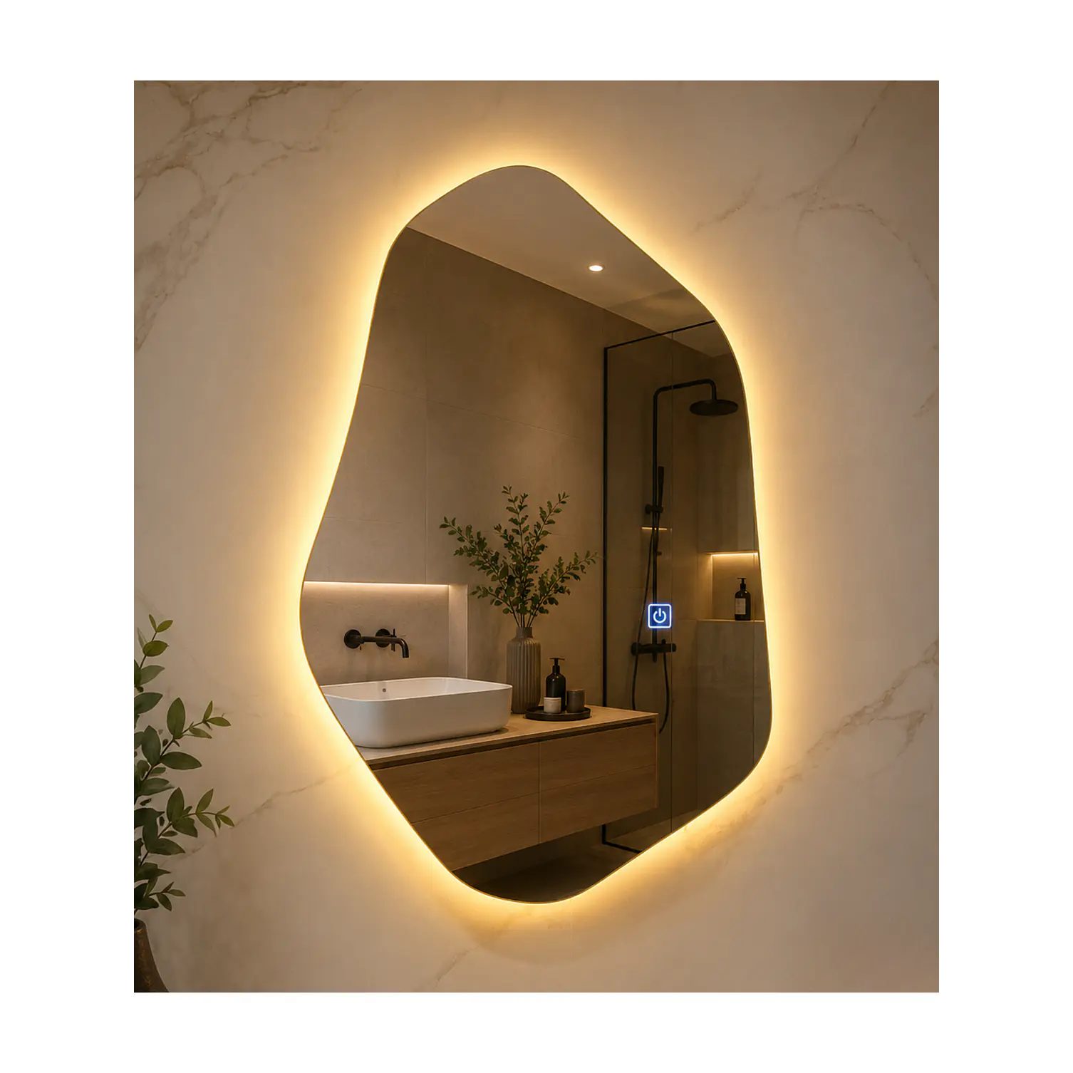 Espejo LED Irregular L14 Sin Marco 80x50 cm 1
