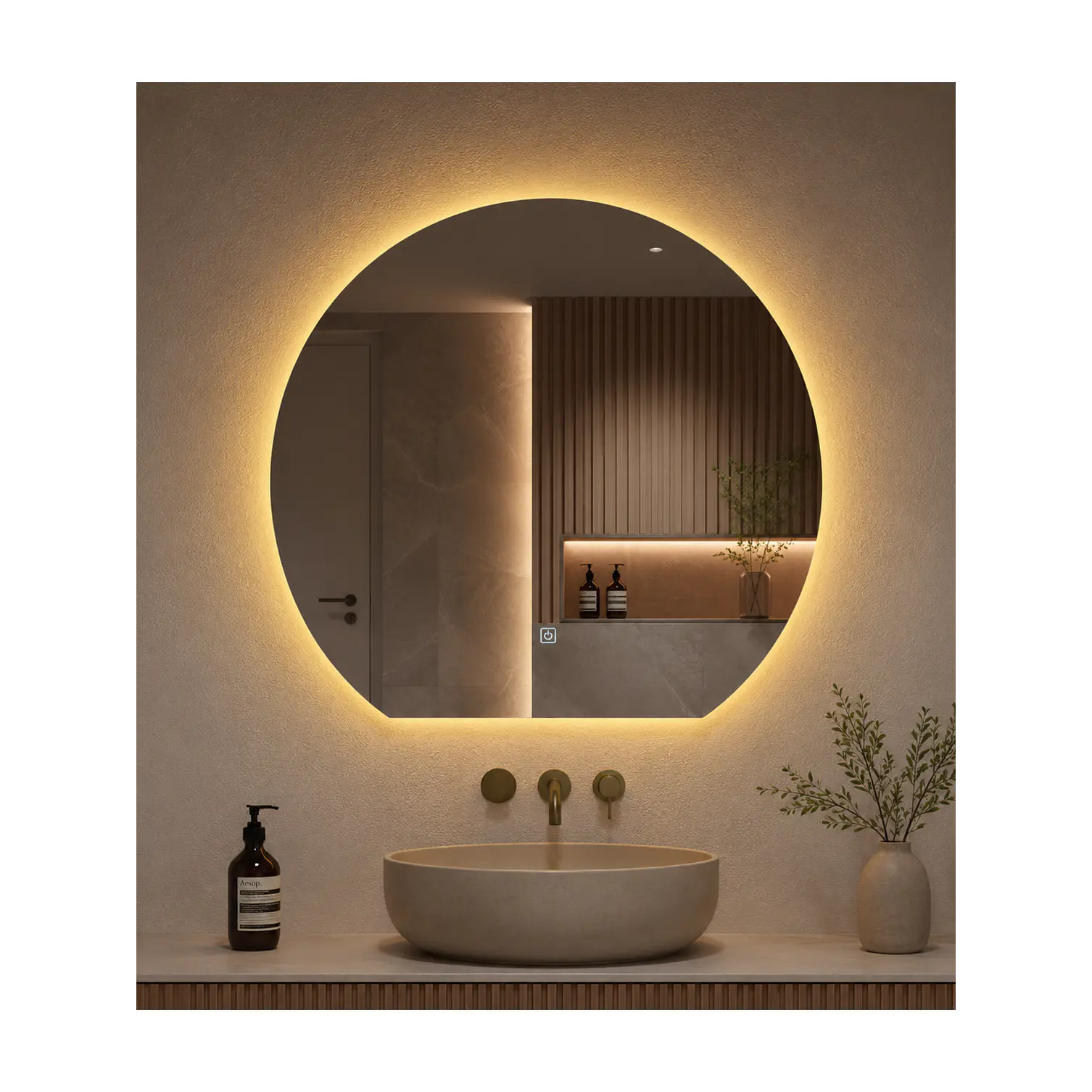 Espejo Led Menguante L12 Sin Marco 70x80 cm 1