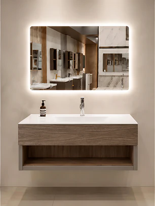 Vanitorio Flotante de 100cm con Espejo LED
