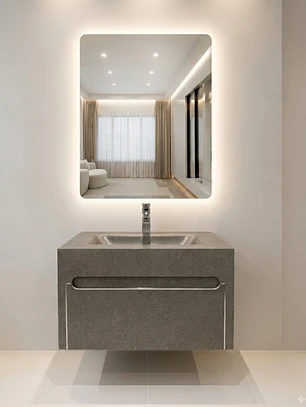 Vanitorio Flotante 60CM Grafito con Espejo LED