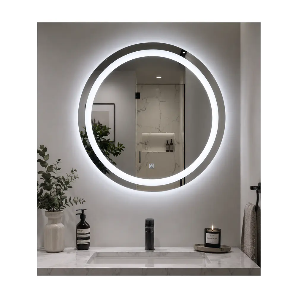  Espejo LED Redondo Sin Marco 60 cm 1