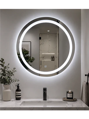  Espejo LED Redondo Sin Marco 60 cm