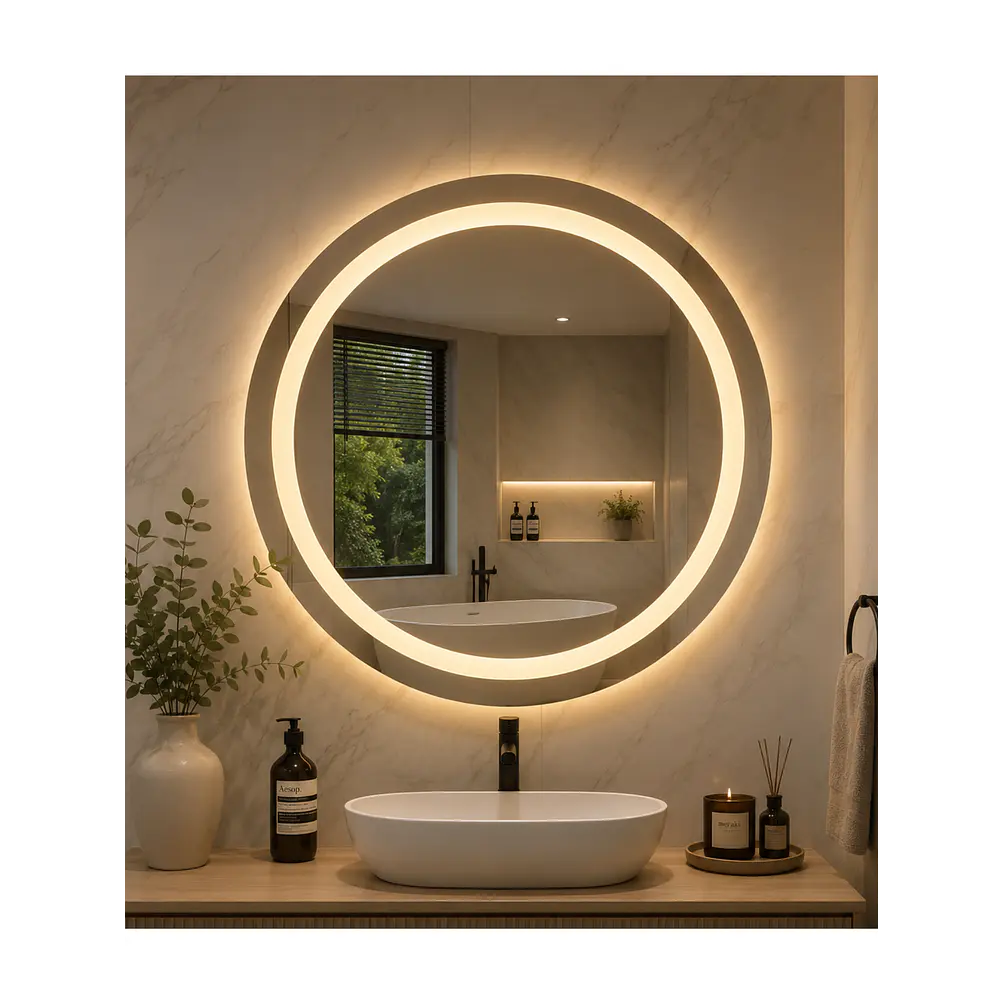  Espejo LED Redondo Sin Marco 60 cm 2
