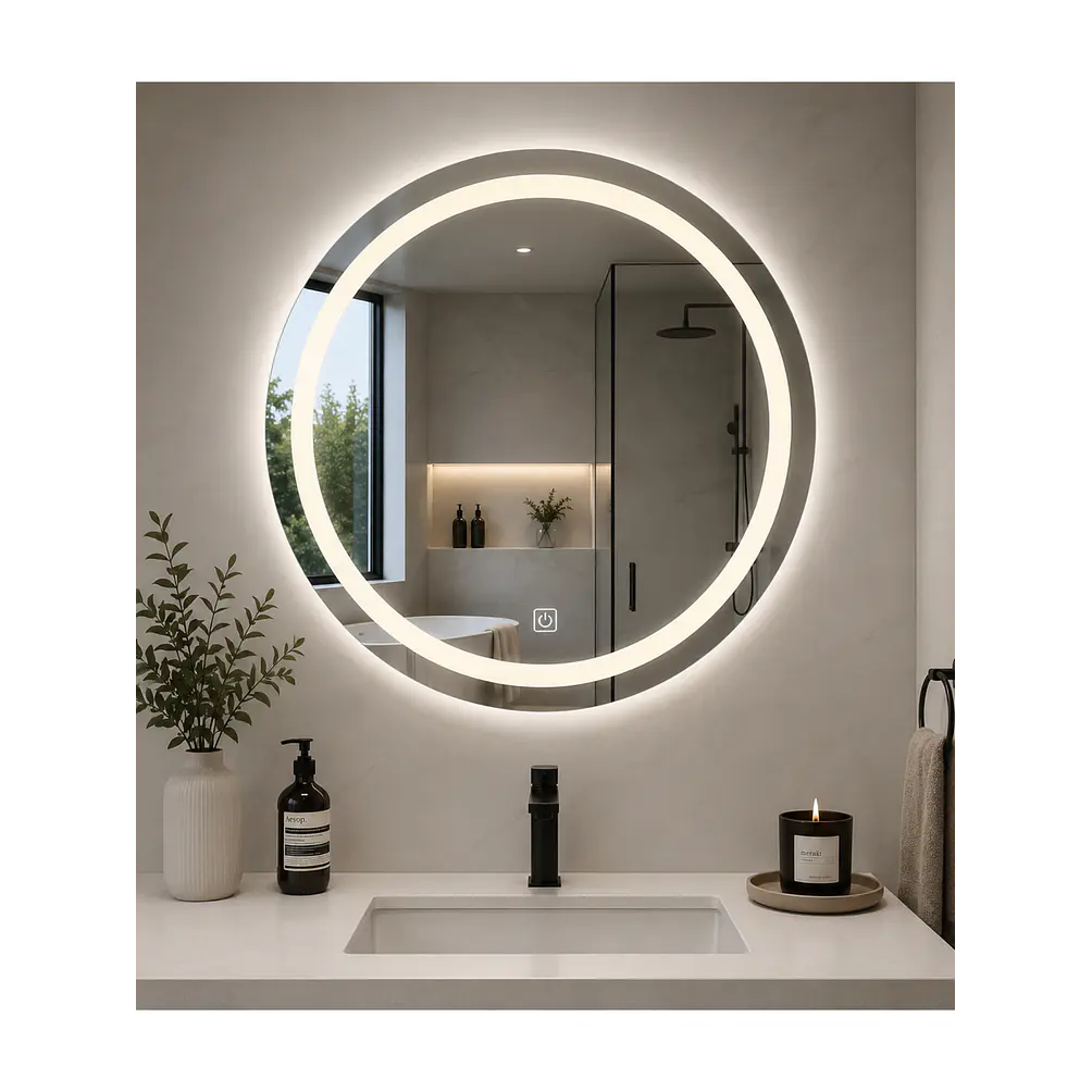  Espejo LED Redondo Sin Marco 60 cm 3