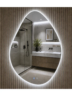  Espejo LED Para Baño Desempañante Sin Marco 60x80 cm