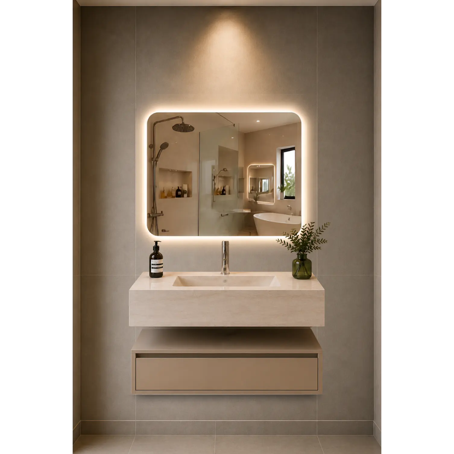 Vanitorio Flotante 80CM Beige 1