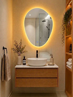  Espejo LED Para Baño Desempañante Sin Marco 60x80 cm