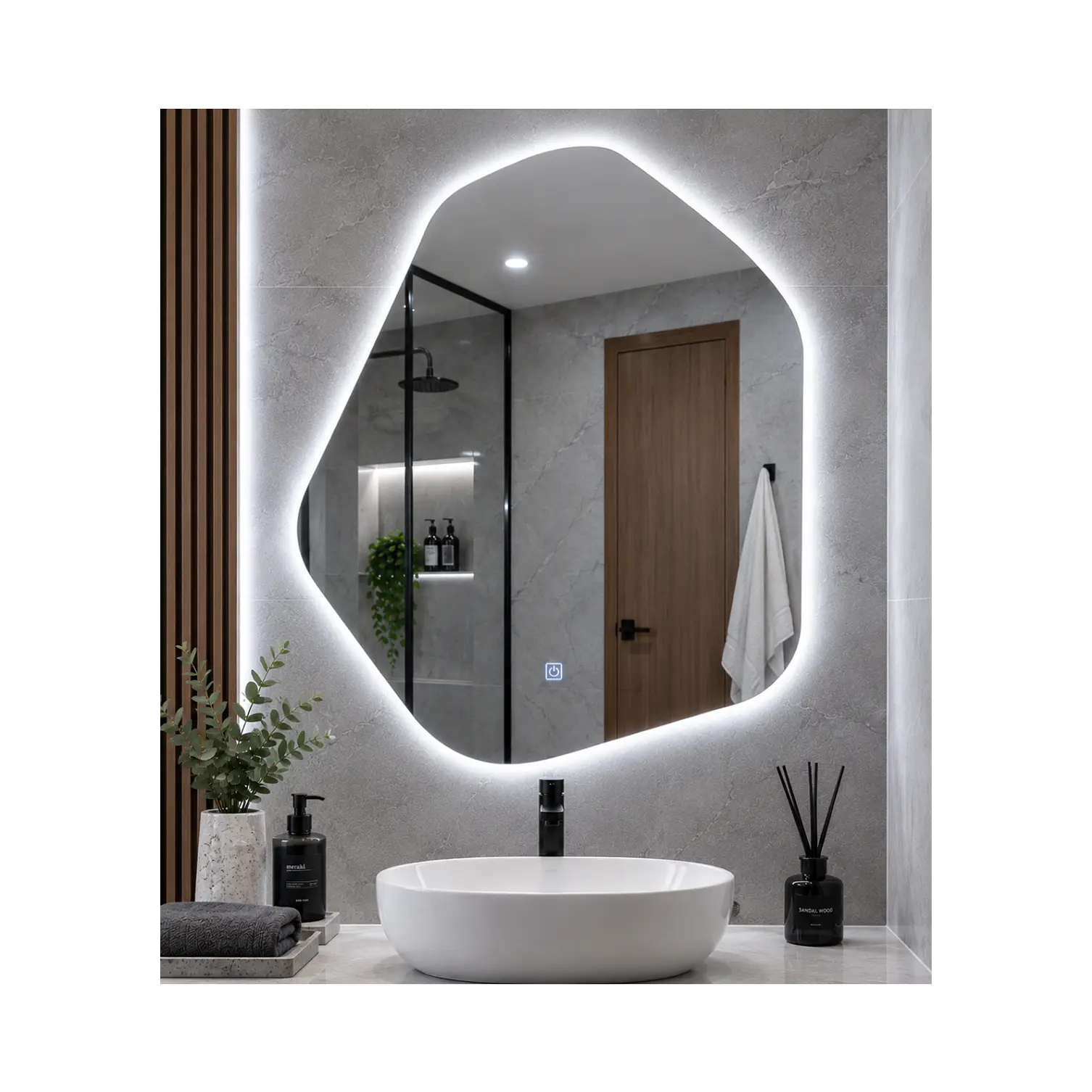 Espejo LED Irregular Sin Marco 70x80 cm 2