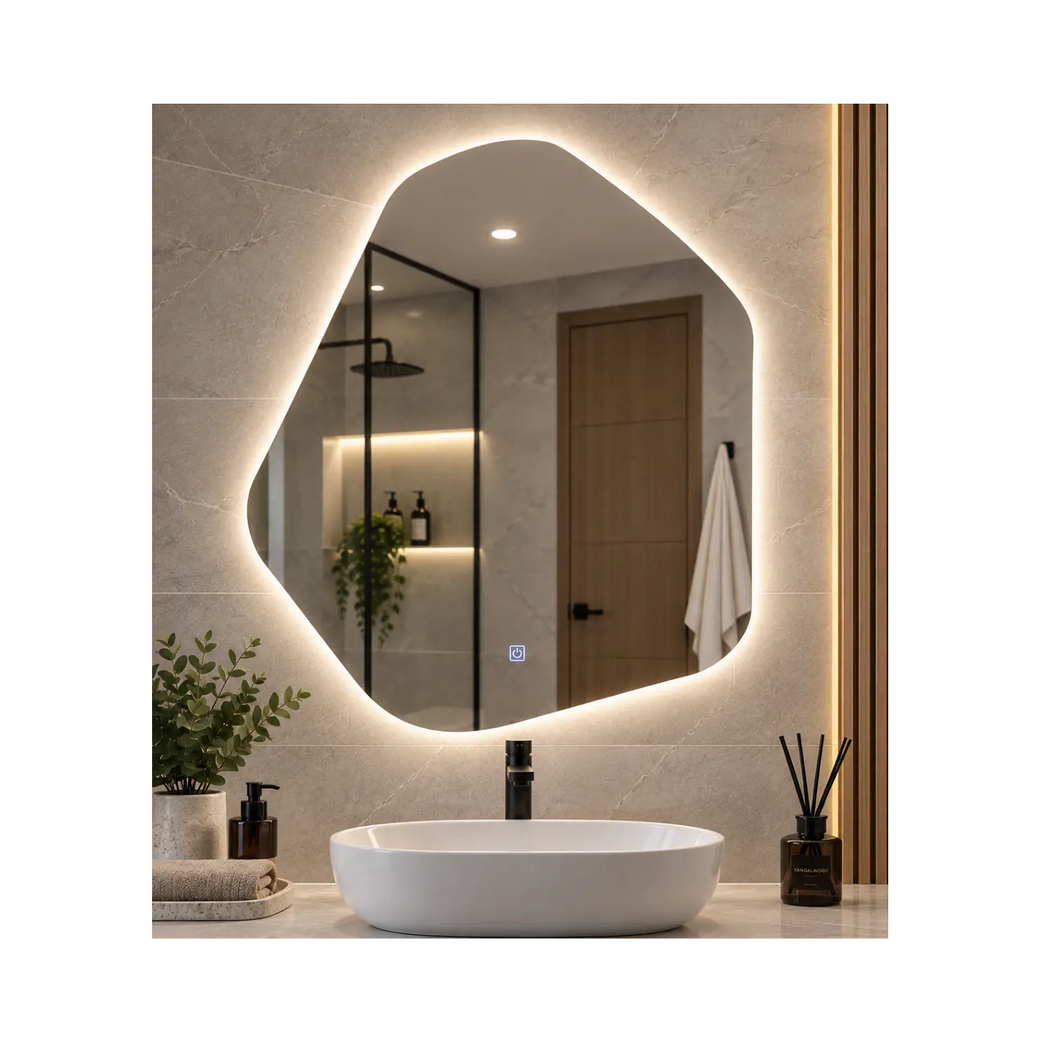 Espejo LED Irregular Sin Marco 70x80 cm 3