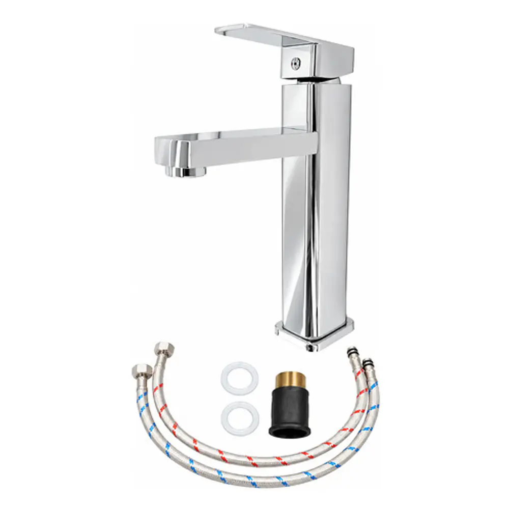 Llave Monomando Lavamanos Verona Alta Silver 3