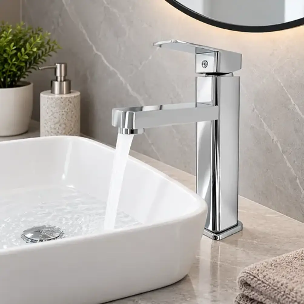 Llave Monomando Lavamanos Verona Alta Silver 4
