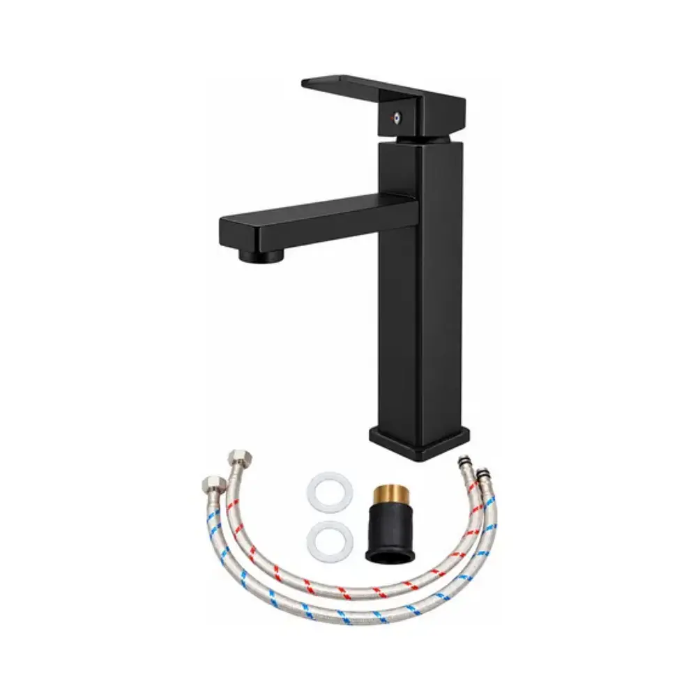 Llave Monomando Lavamanos Verona Alta Black 3