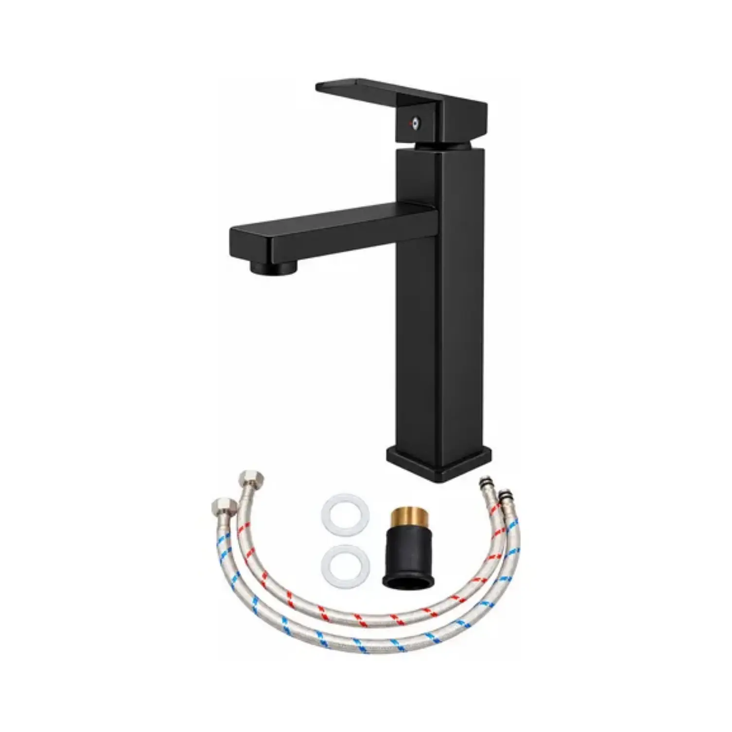 Llave Monomando Lavamanos Verona Alta Black 3