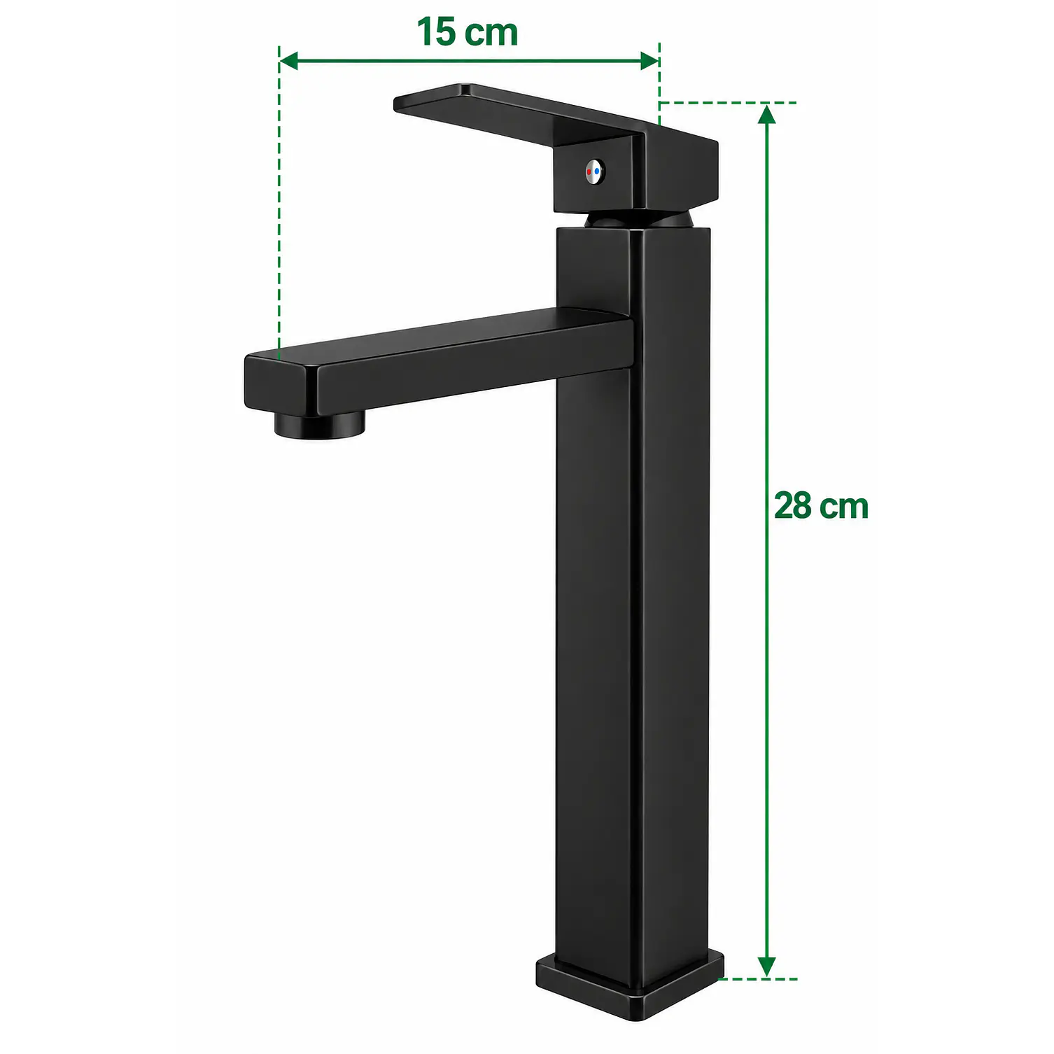 Llave Monomando Lavamanos Verona Alta Black 5