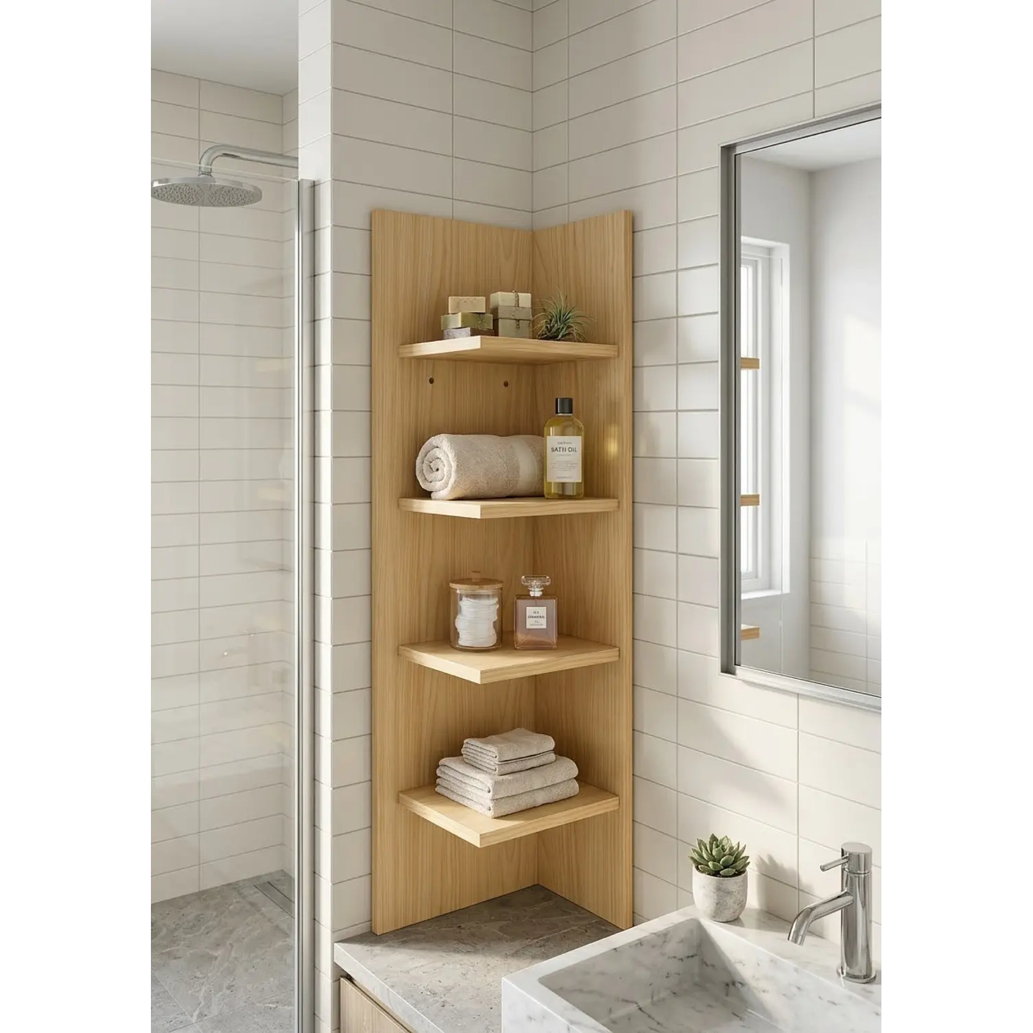 Gabinete Esquinero De Baño 4 Niveles  1