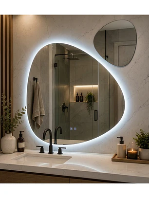  Espejo LED Para Baño Desempañante Sin Marco 70x75 cm Mas Espejo Decorativo Pequeño