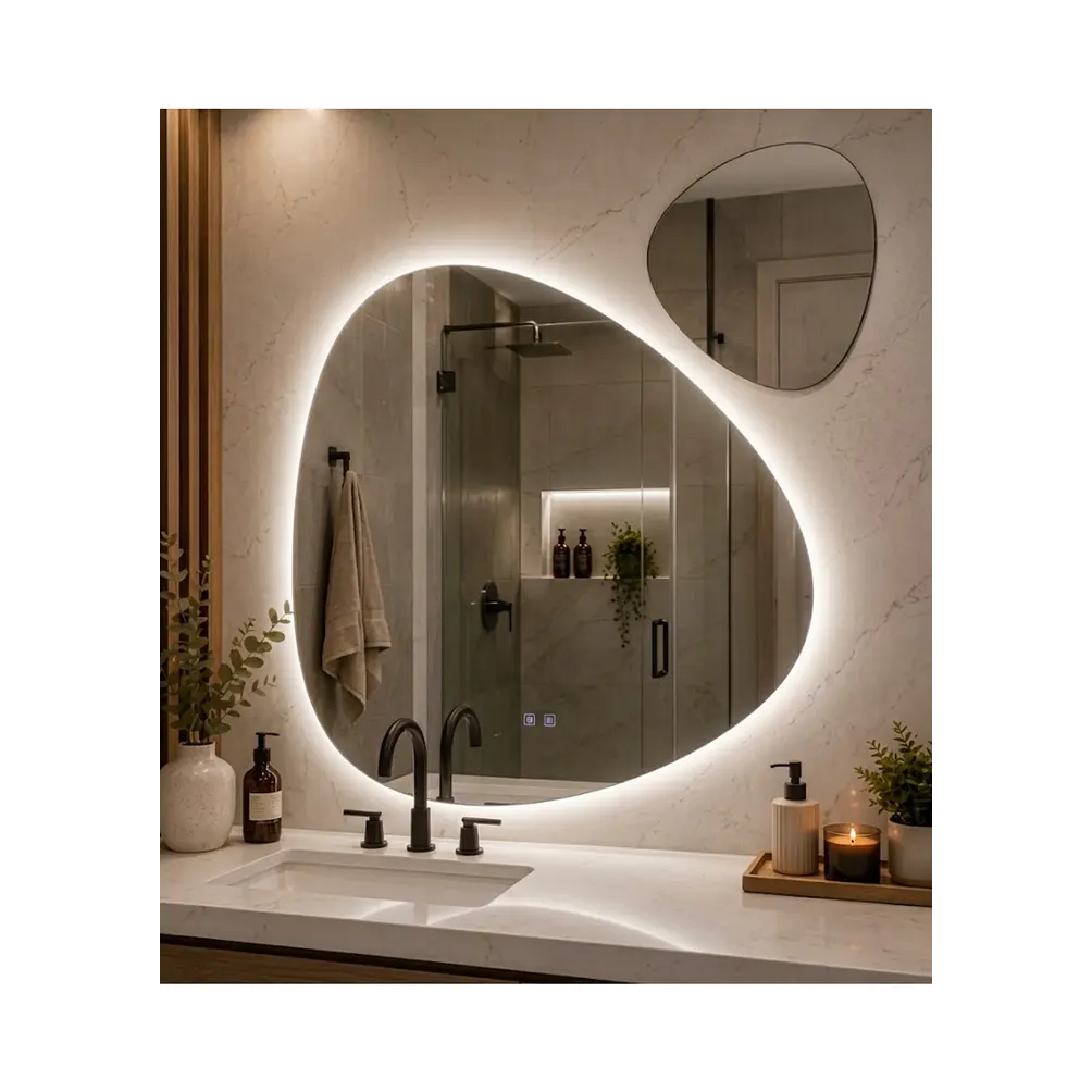  Espejo LED Para Baño Desempañante Sin Marco 70x75 cm Mas Espejo Decorativo Pequeño 2
