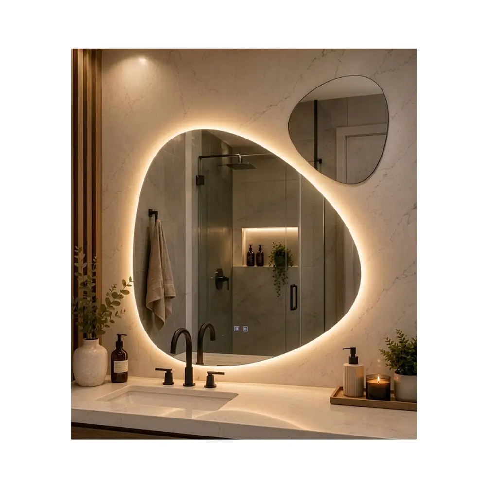  Espejo LED Para Baño Desempañante Sin Marco 70x75 cm Mas Espejo Decorativo Pequeño 3