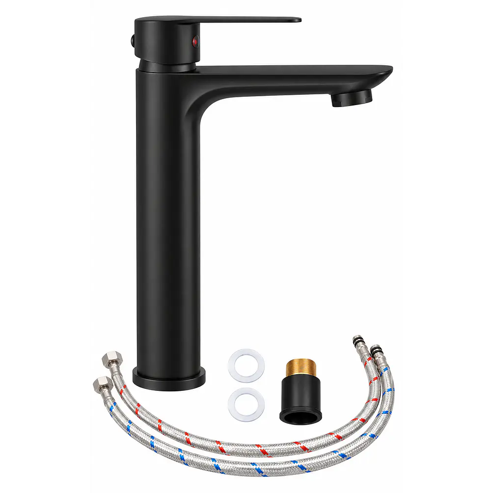  Llave Monomando Lavamanos Gota Alta Black 2