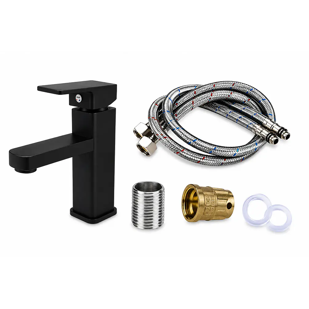  Llave Monomando Lavamanos Verona Black 4