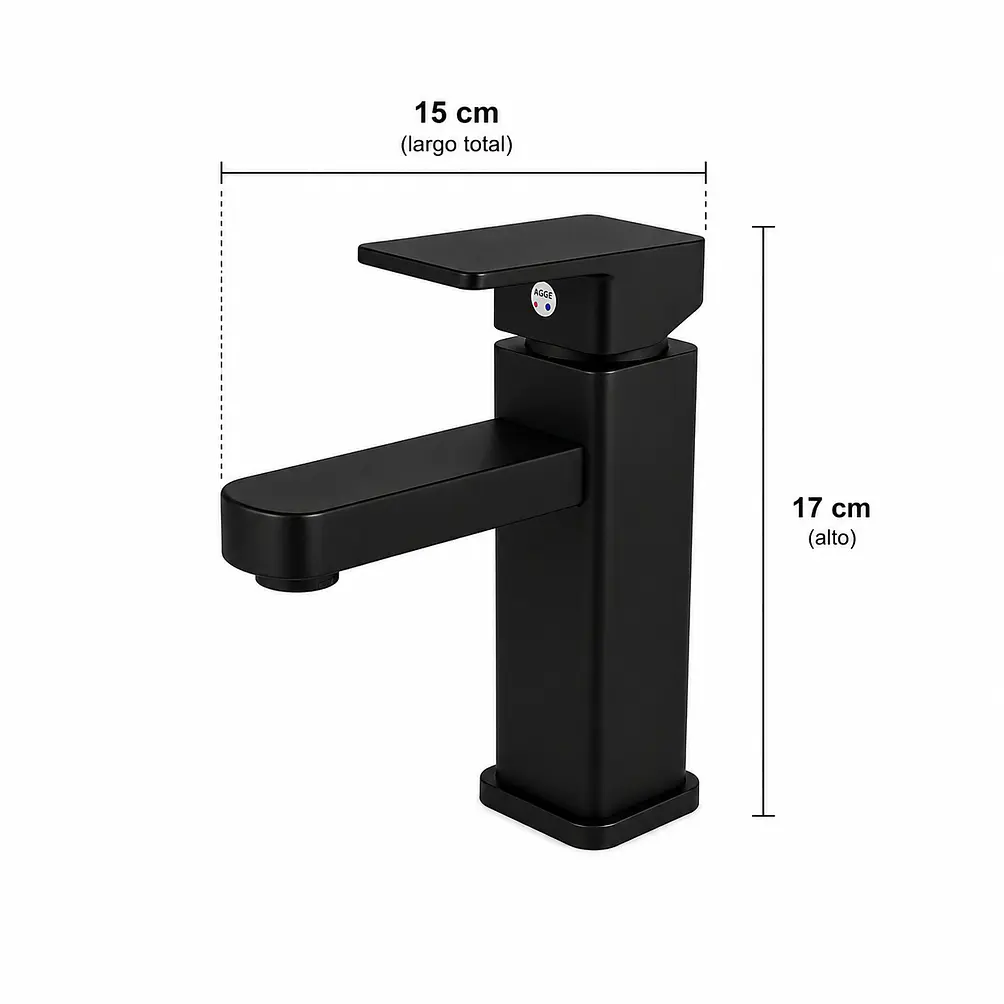  Llave Monomando Lavamanos Verona Black 2
