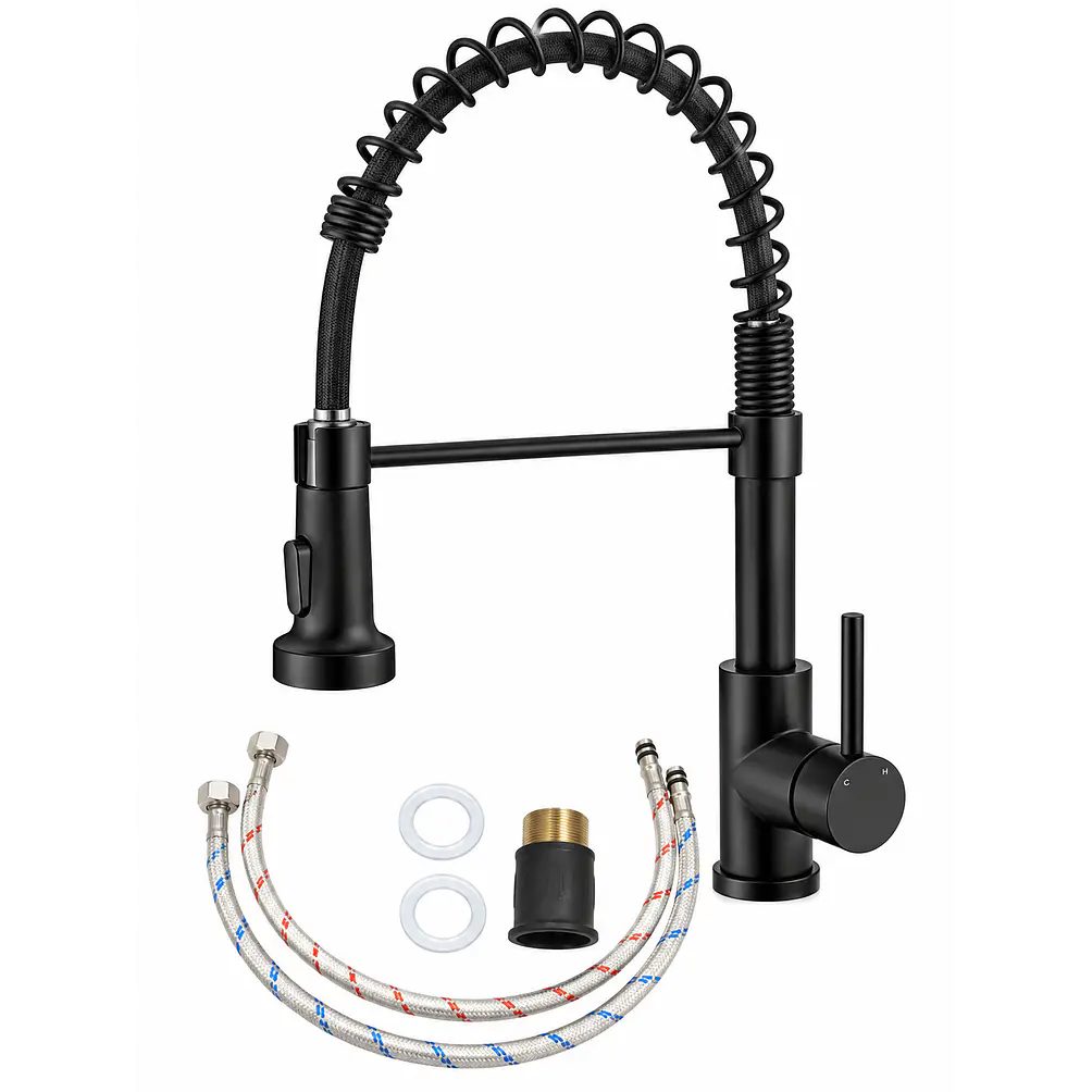  Llave Monomando Lavaplatos Flexible Black 2