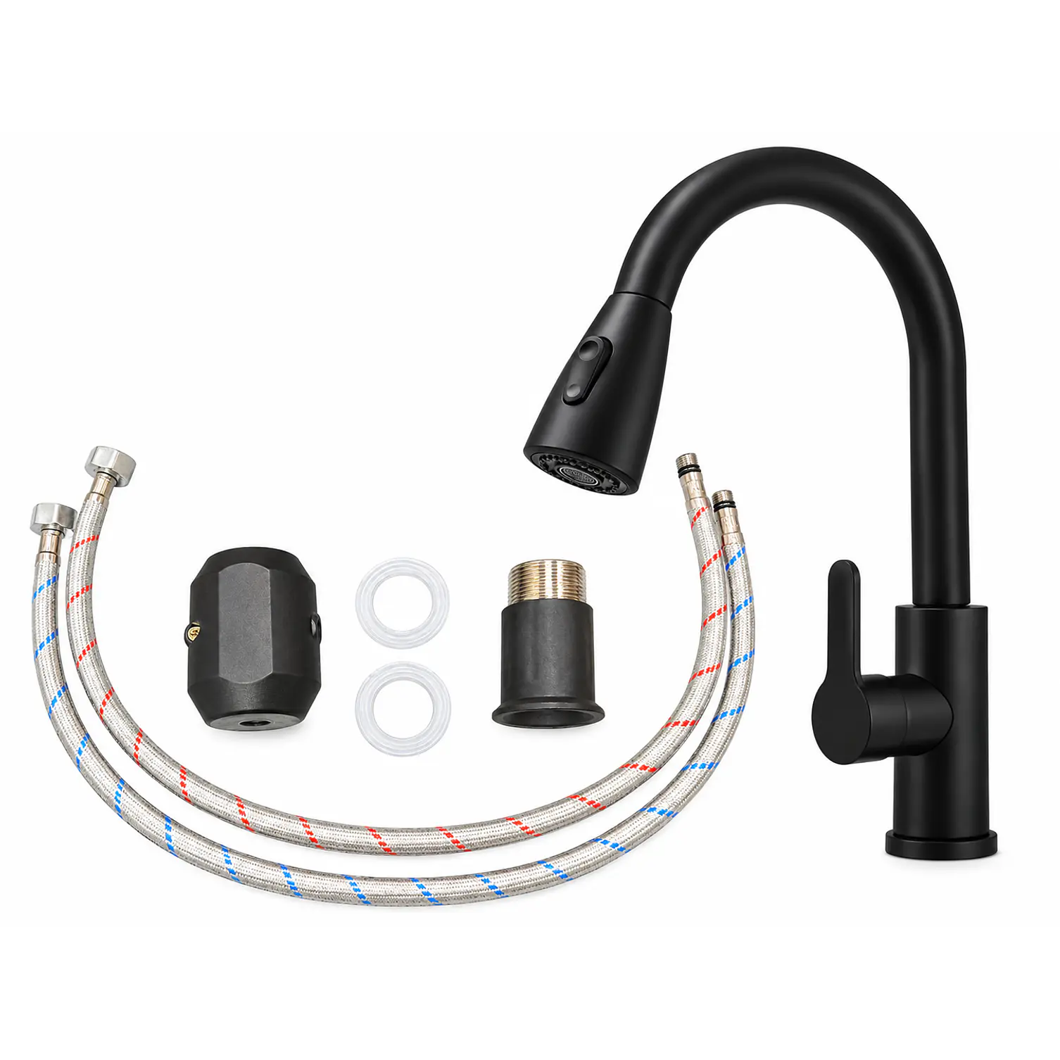 Llave Monomando Lavaplatos Extensible Black 3