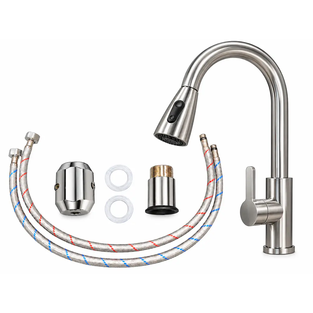 Llave Monomando Lavaplatos Extensible Silver Mate 2