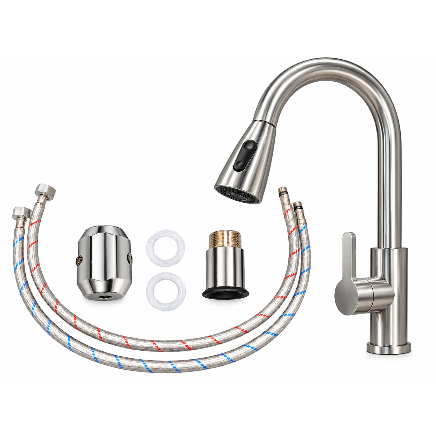 Llave Monomando Lavaplatos Extensible Silver Mate 2