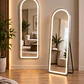 Espejo LED De Cuerpo Entero Plateado De Muro 50x150 cm Con Opcion De Pedestal - Miniatura 1