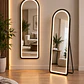 Espejo LED De Cuerpo Entero Negro De Muro 50x150 cm Con Opcion De Pedestal - Miniatura 1
