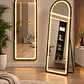 Espejo LED De Cuerpo Entero Negro De Muro 70x180 cm Con Opcion De Pedestal - Miniatura 1
