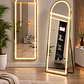 Espejo LED De Cuerpo Entero Dorado De Muro 70x180 cm Con Opcion De Pedestal - Miniatura 1