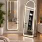 Espejo LED De Cuerpo Entero Dorado De Muro 70x180 cm Con Opcion De Pedestal - Miniatura 3