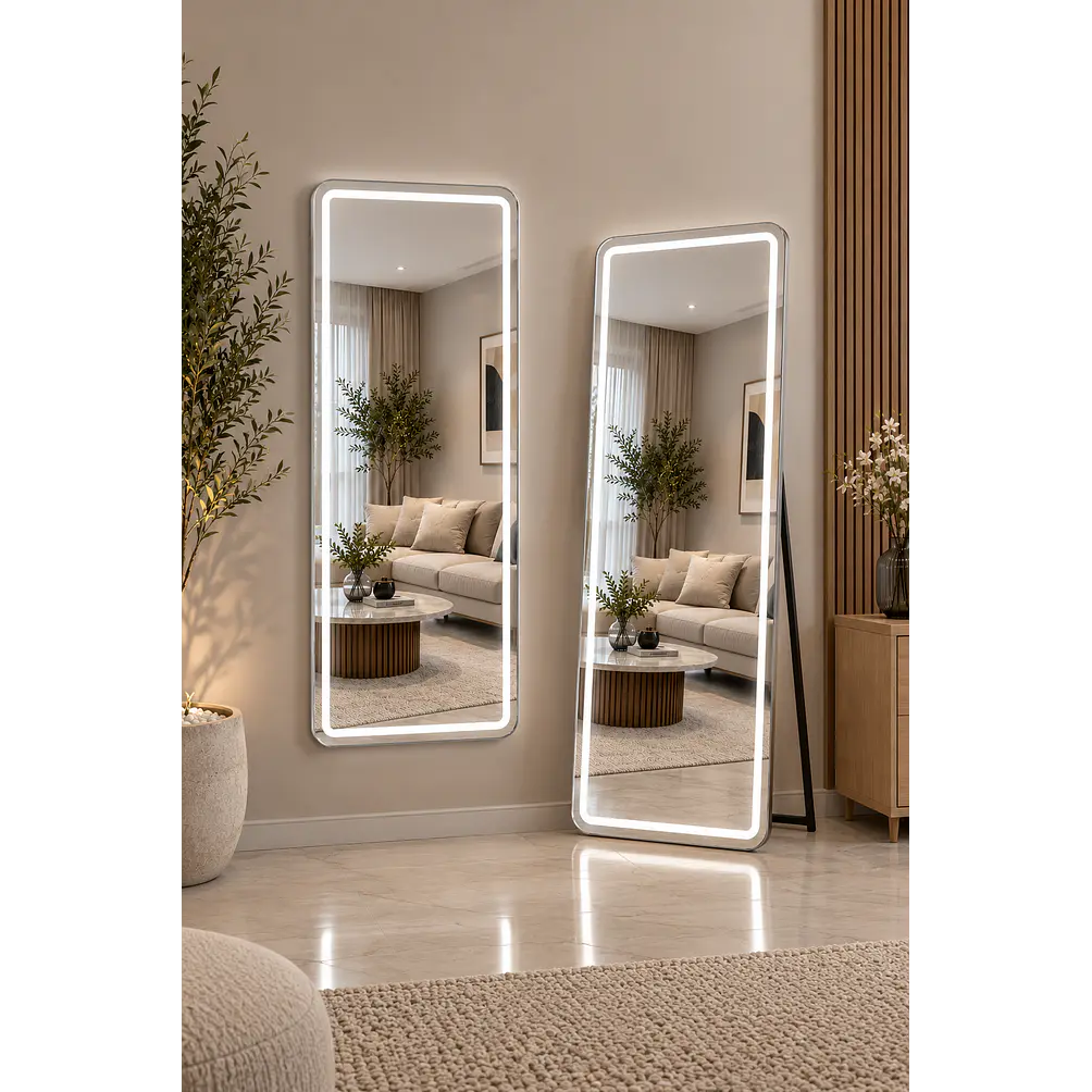 Espejo LED de Cuerpo Entero L08 Silver 70×150 cm con Opción de Pedestal 1
