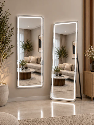 Espejo LED de Cuerpo Entero L08 Silver 70×150 cm con Opción de Pedestal