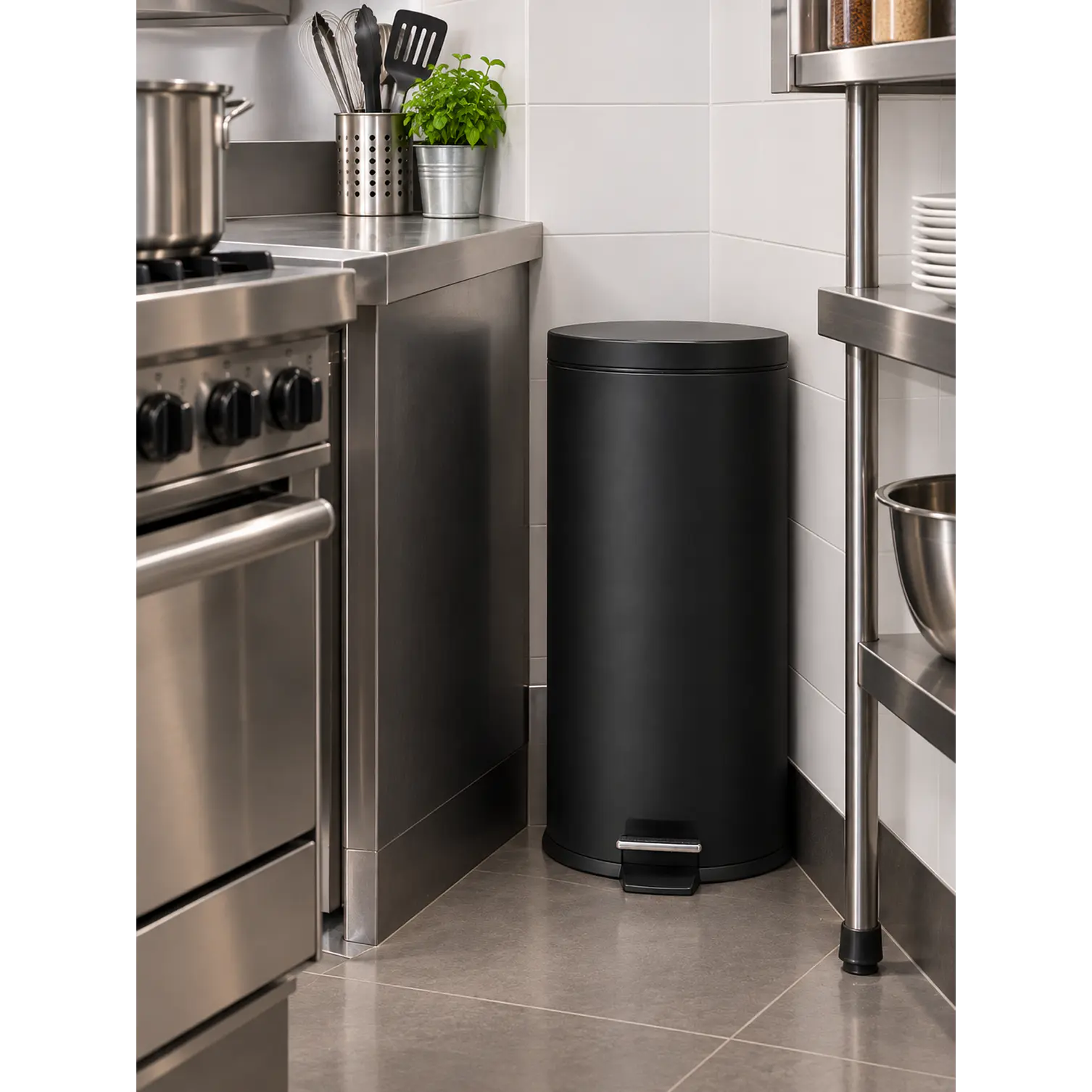 Basurero Con Pedal Y Cierre Suave 30L 10