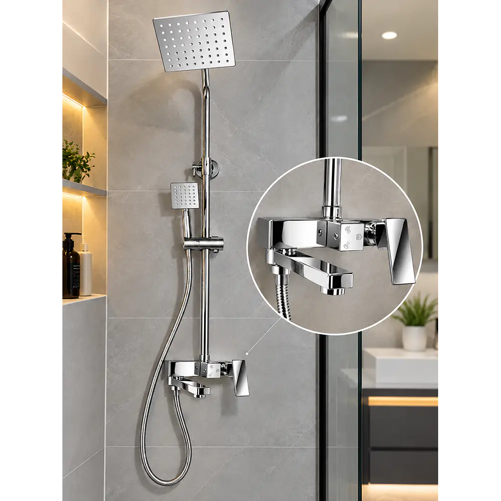 Set de Ducha con Monomando Cromado Premium  1