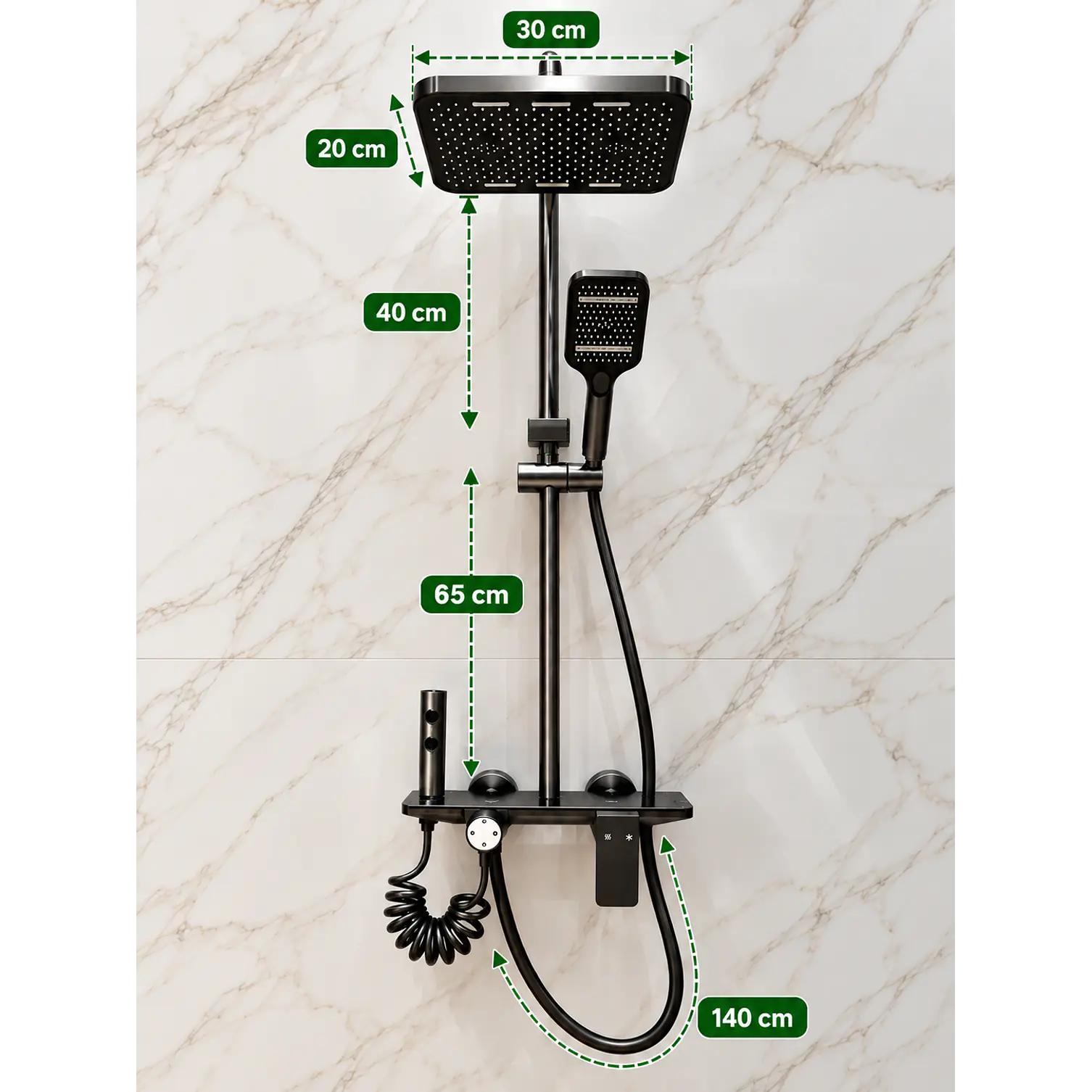 Kit de Ducha con Columna y Ducha de Mano 4