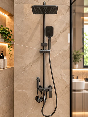 Set de Ducha con Monomando Cromado Premium 