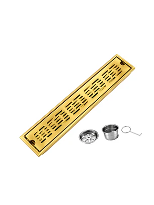 Rejilla Desagüe Lineal Para Ducha Dorado 40x10cm