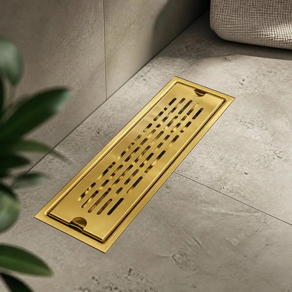 Rejilla Desagüe Lineal Para Ducha Dorado 60x10cm 3