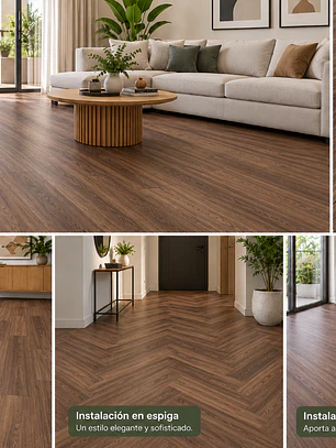 Piso SPC 5 mm Marron Madera con Sistema Click