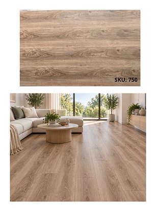 Piso SPC 5 mm Roble Café Beige con Sistema Click