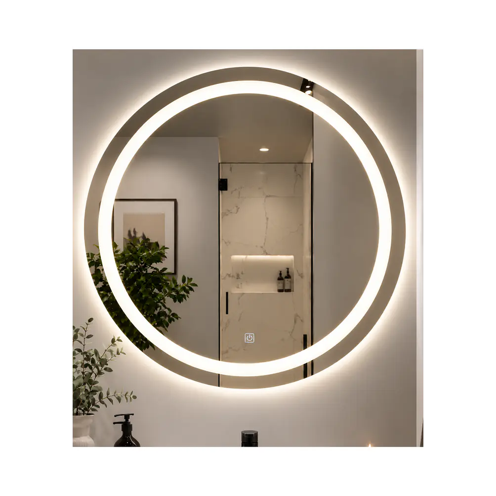 Espejo LED Redondo Sin Marco 80 cm 1