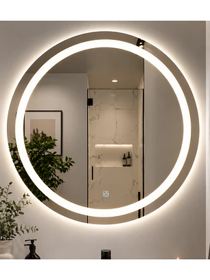 Espejo LED Redondo Sin Marco 80 cm