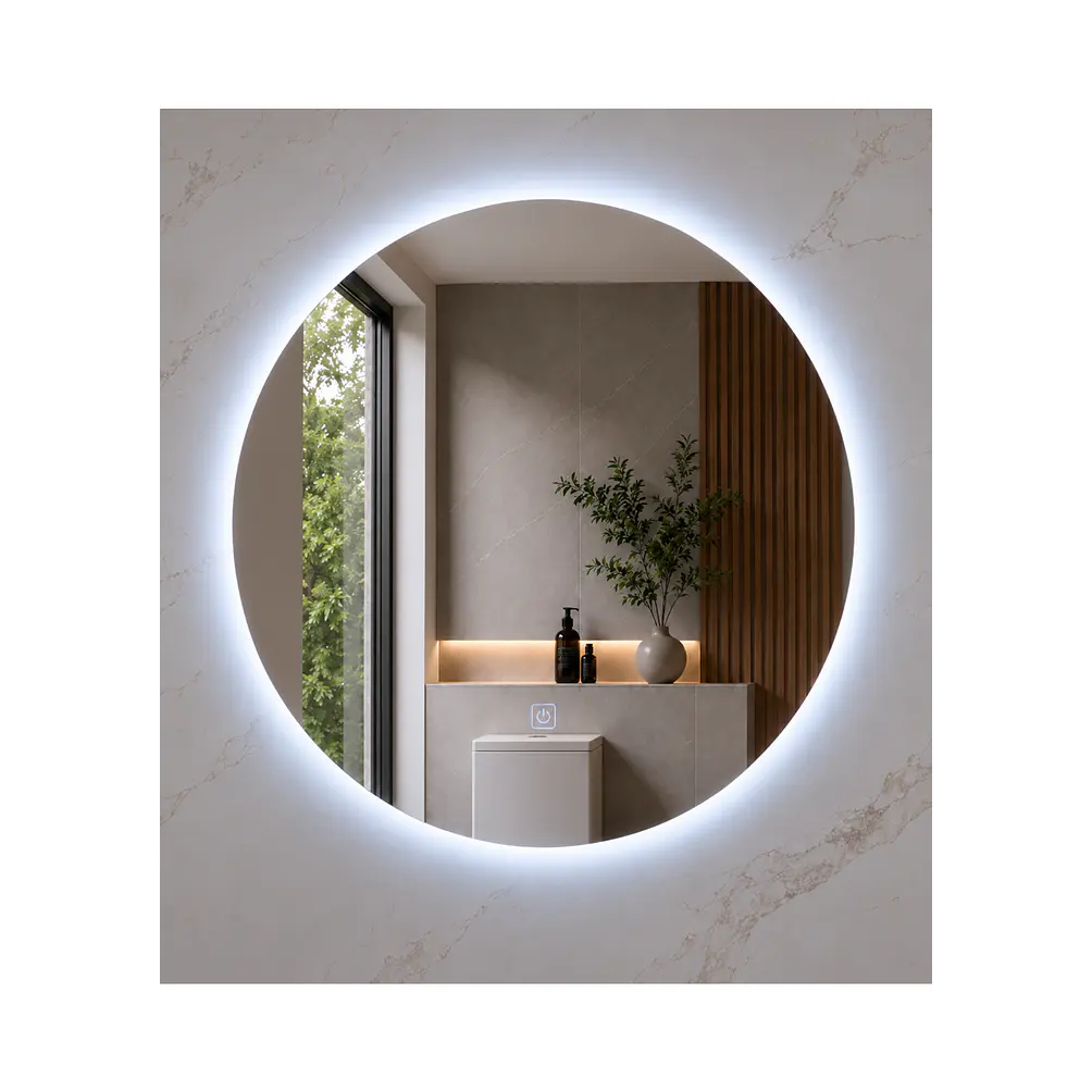 Espejo LED Redondo Sin Marco 80 cm 2