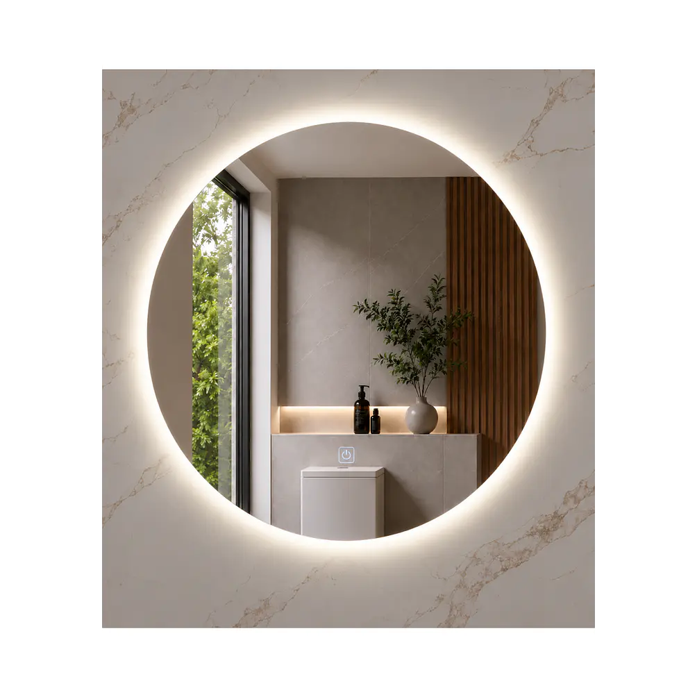 Espejo LED Redondo Sin Marco 80 cm 3