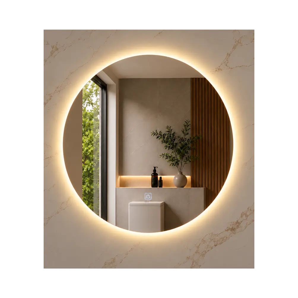 Espejo LED Redondo Sin Marco 80 cm 1